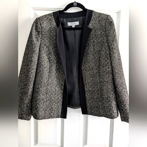 Kasper like-new Black and Gold Tweed Blazer